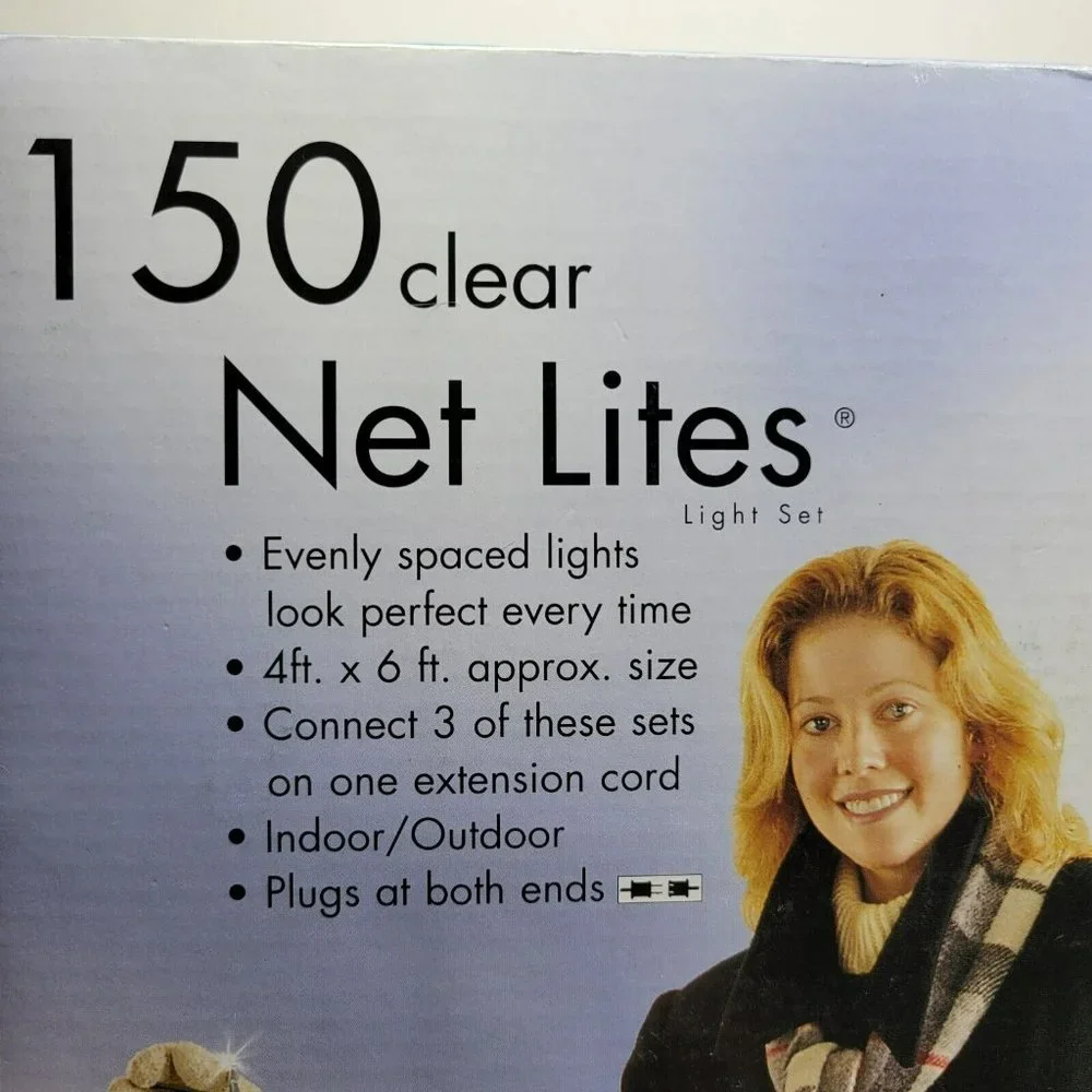 Santa Trim 150 Clear Net Light Set 4x6 ft w/ Green Wire NEW Christmas Holiday